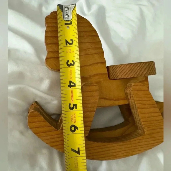 Vintage Handmade Wooden Rocking Horse Nursery Cottage Decor - Picture 10 of 11